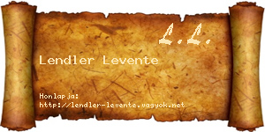 Lendler Levente névjegykártya